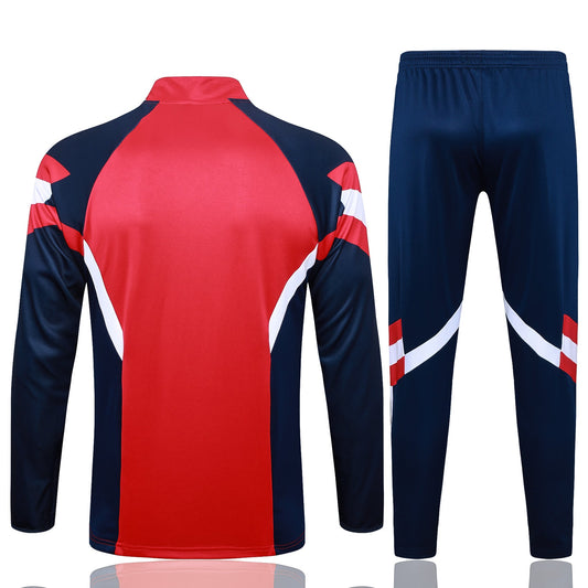 Conjunto Arsenal Zíper Curto Vermelho e Azul