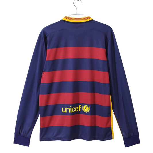 Camisa Retrô Barcelona Manga Longa 2015/16 Home