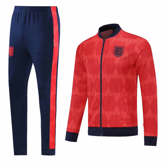 Conjunto Inglaterra Zíper Longo Vermelho