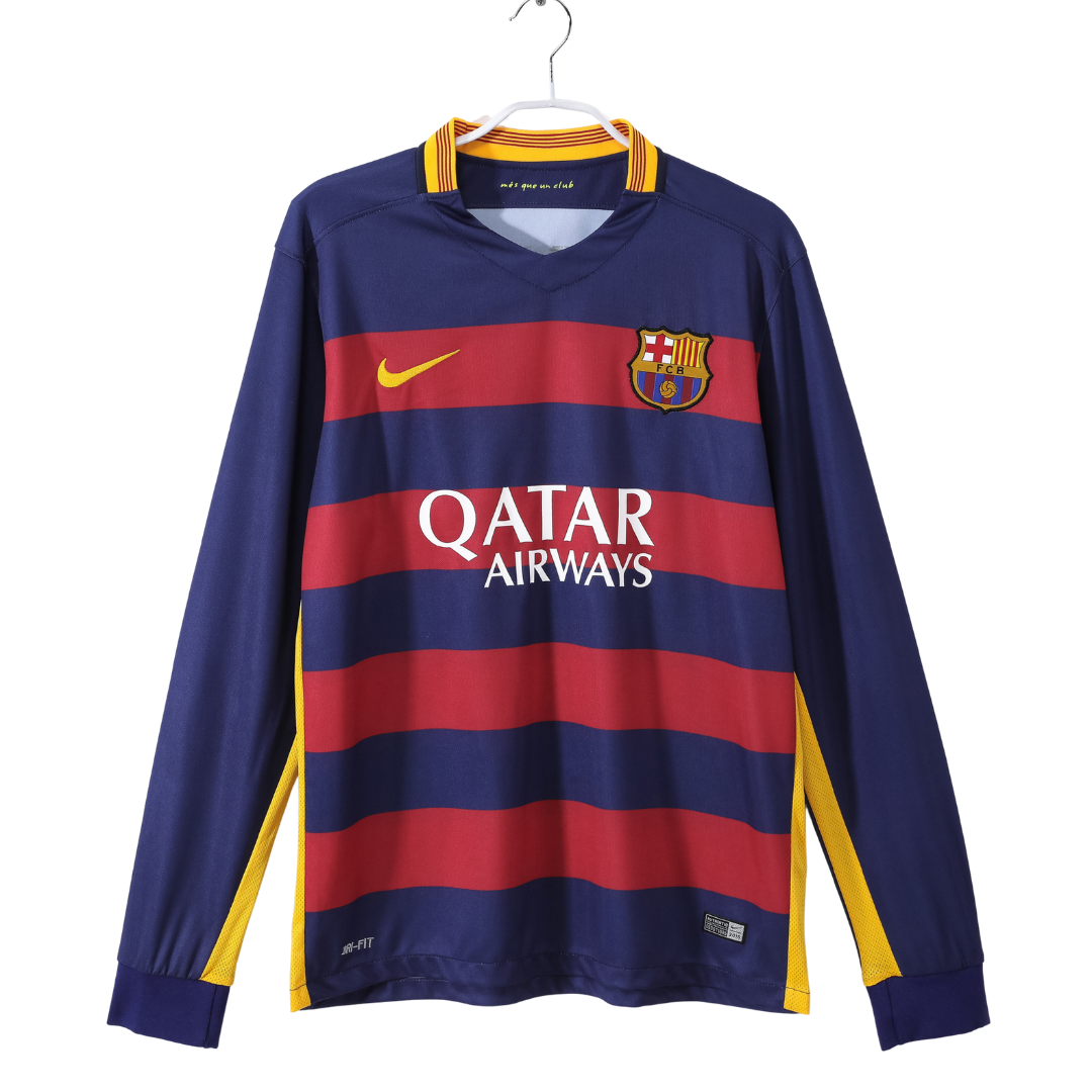 Camisa Retrô Barcelona Manga Longa 2015/16 Home
