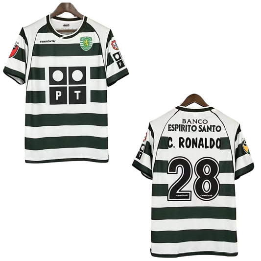 Camisa Retrô Sporting CP 2002/03 Home - C.Ronaldo Nº28