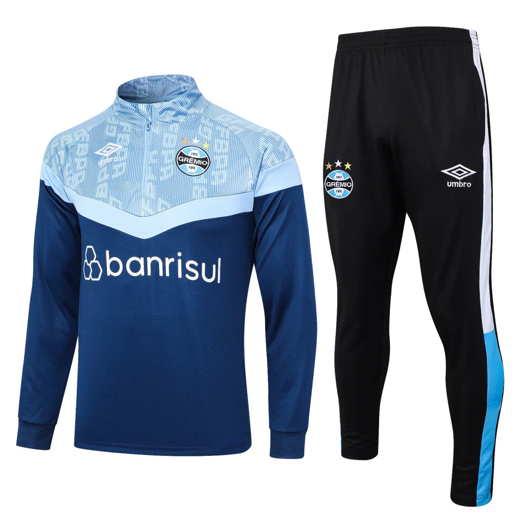 Conjunto Grêmio Zíper Curto 2023/24 - Azul Escuro