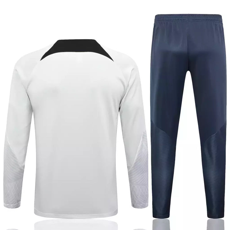 Conjunto Timão Zíper Curto 2024/25 - Branco e Azul